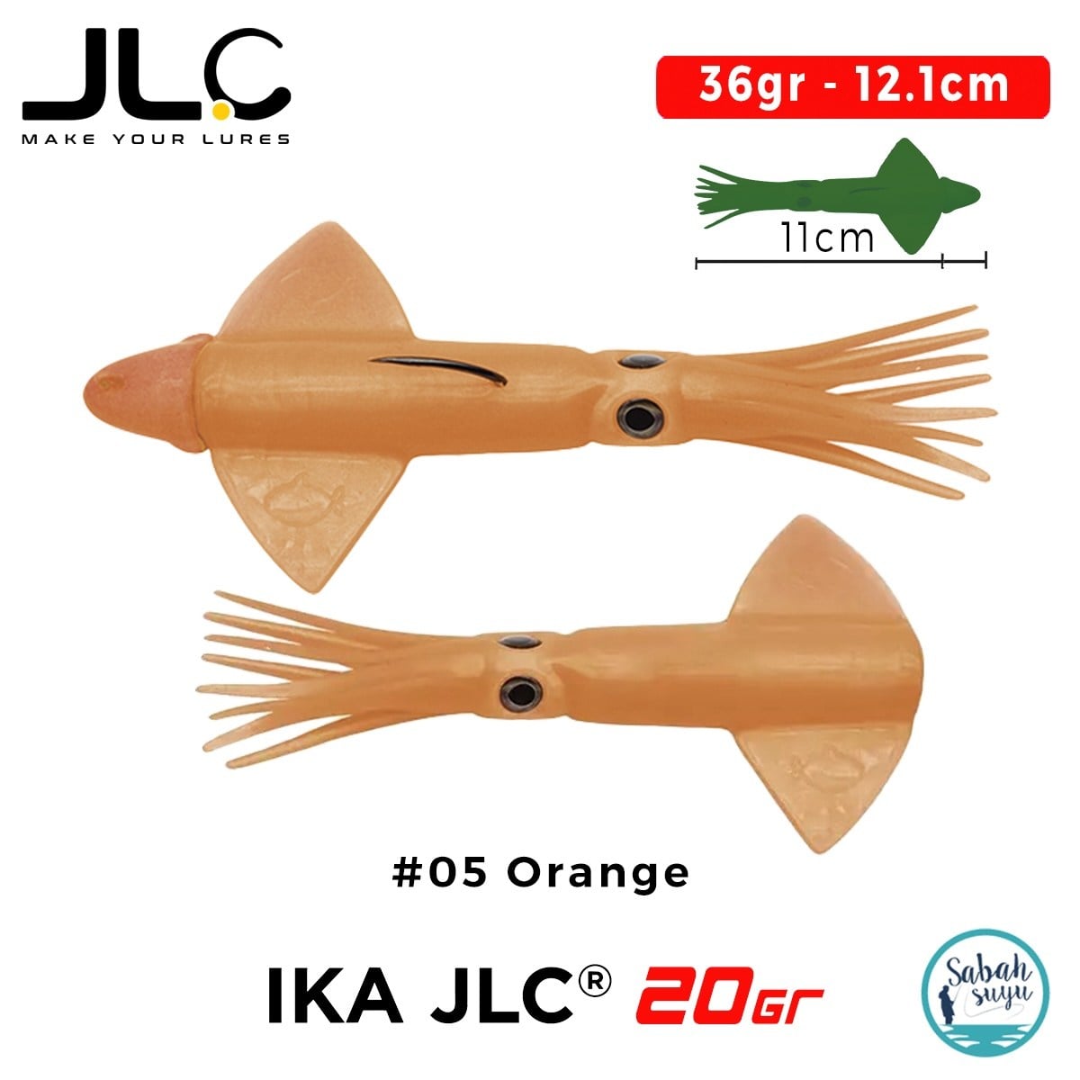 JLC IKA 20 Combo Set 36gr 12.1cm #05 Orange (2+1) Silikon Kalamar