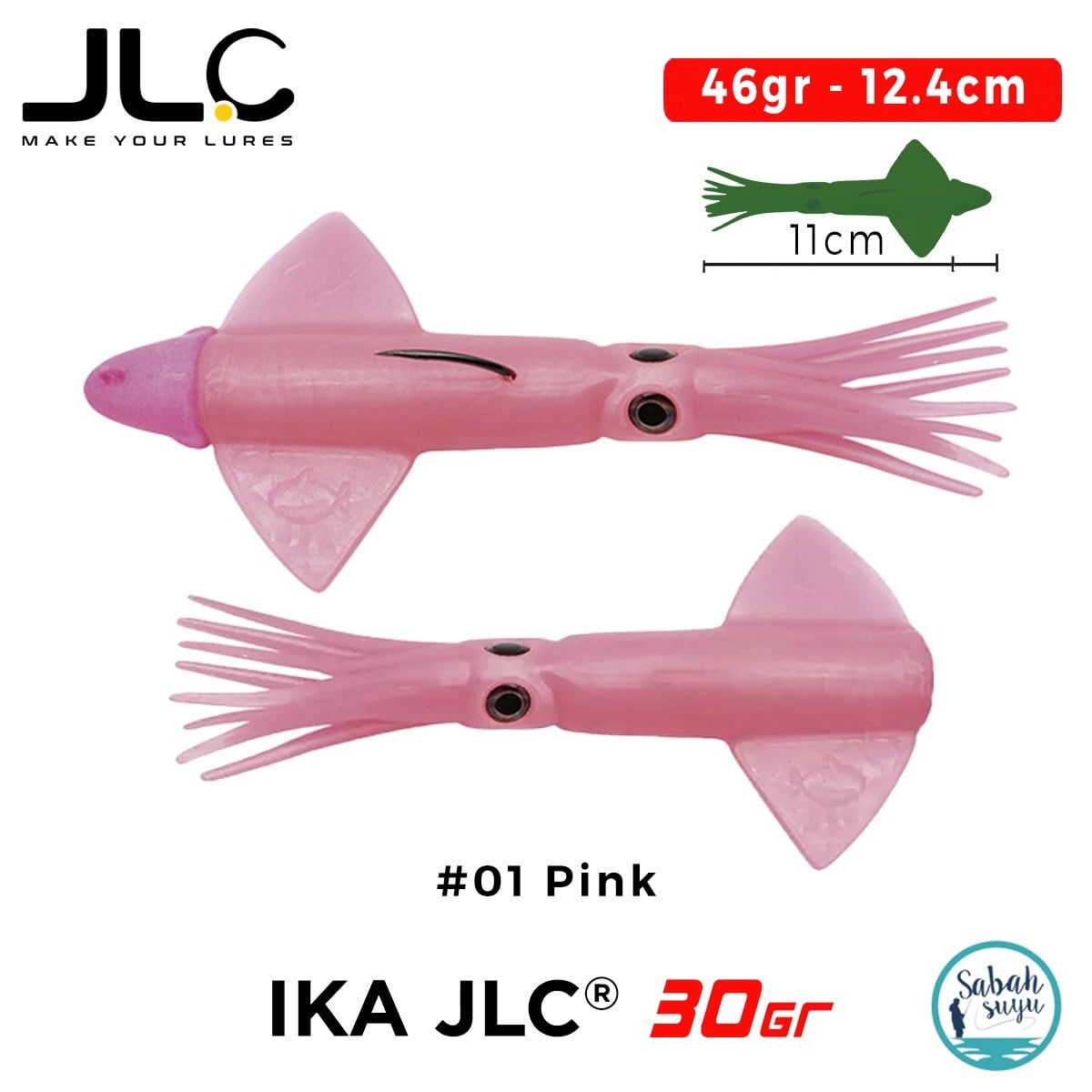 JLC IKA 30 Combo Set 46gr 12.4cm #01 Pink (2+1) Silikon Kalamar