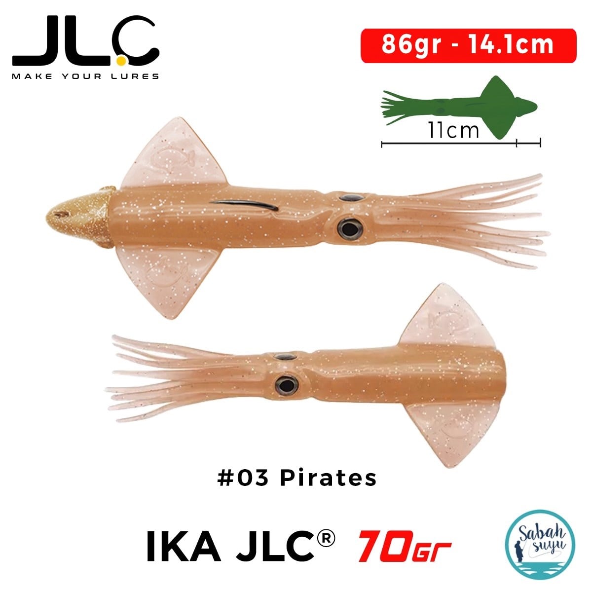JLC IKA 70 Combo Set 86gr 14.1cm #03 Pirates (2+1) Silikon Kalamar