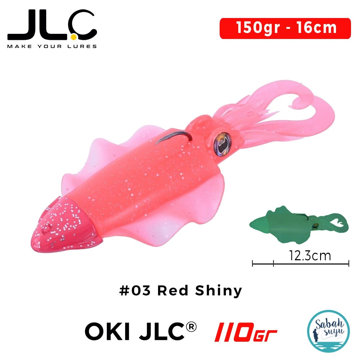 JLC Oki 110 Set 150gr 16cm #03 Red Shiny Silikon Sübye