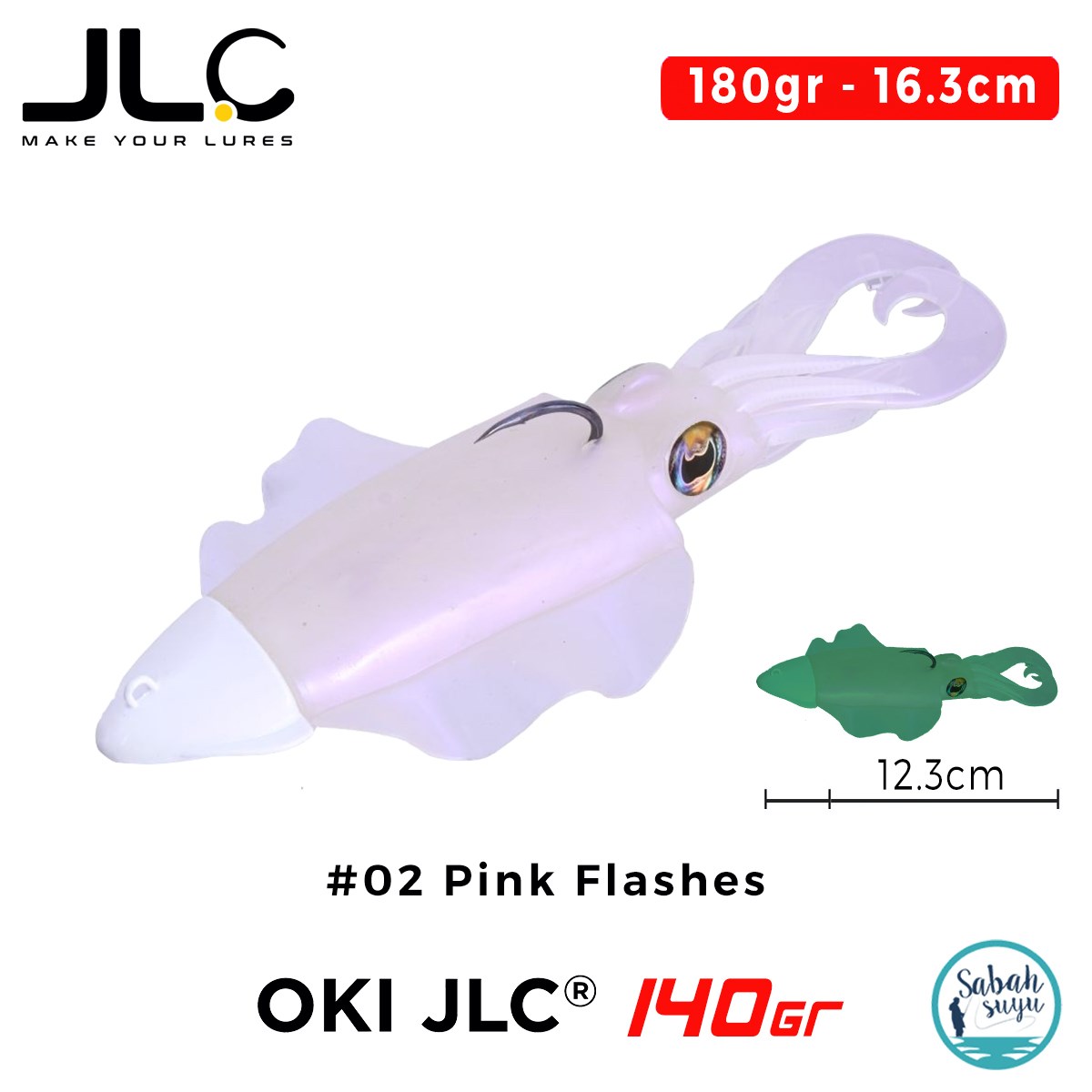 JLC Oki 140 Set 180gr 16.3cm #02 Pink Flashes Silikon Sübye