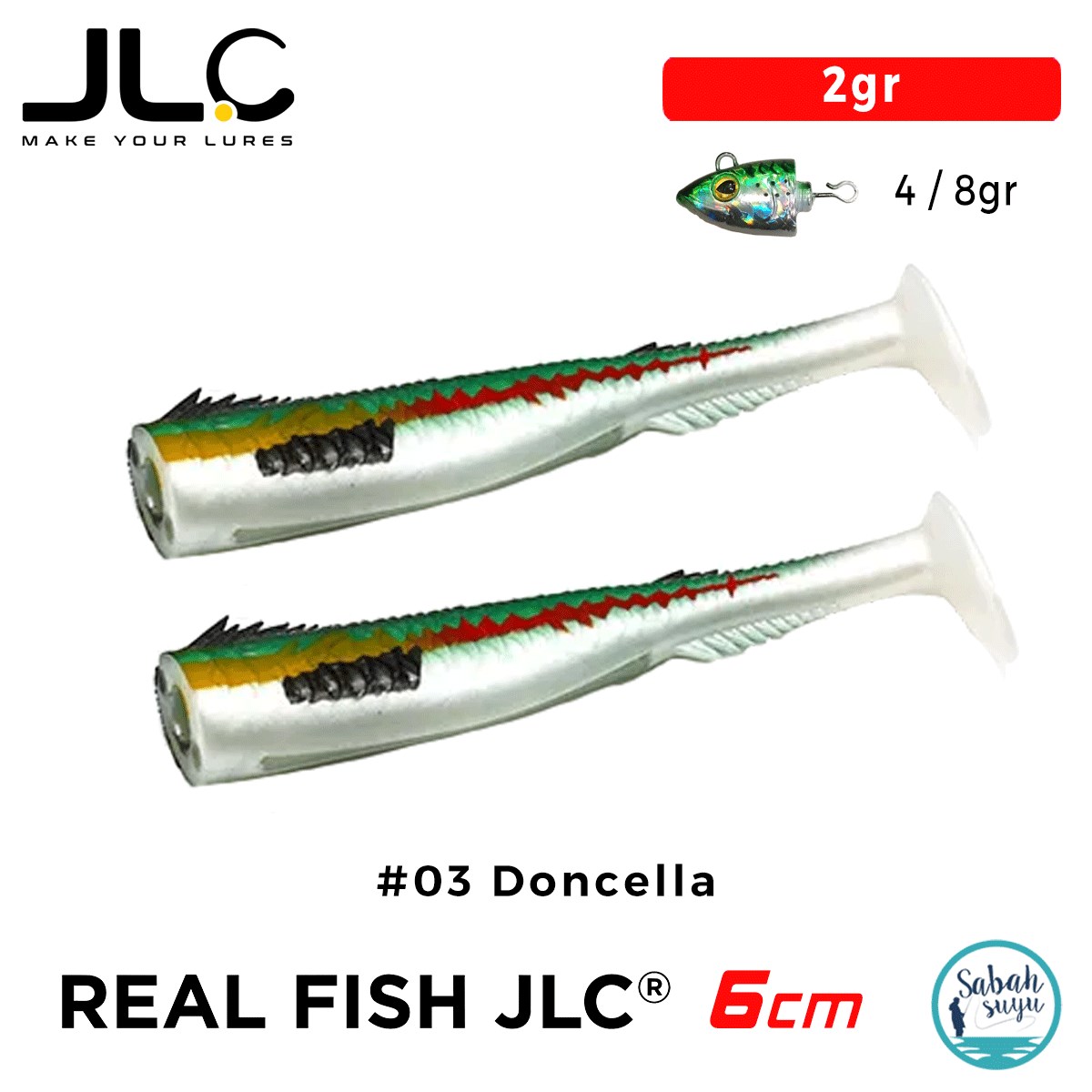 JLC Real Fish 6cm 2gr #03 Doncella Silikon Kuyruk (2 Adet)