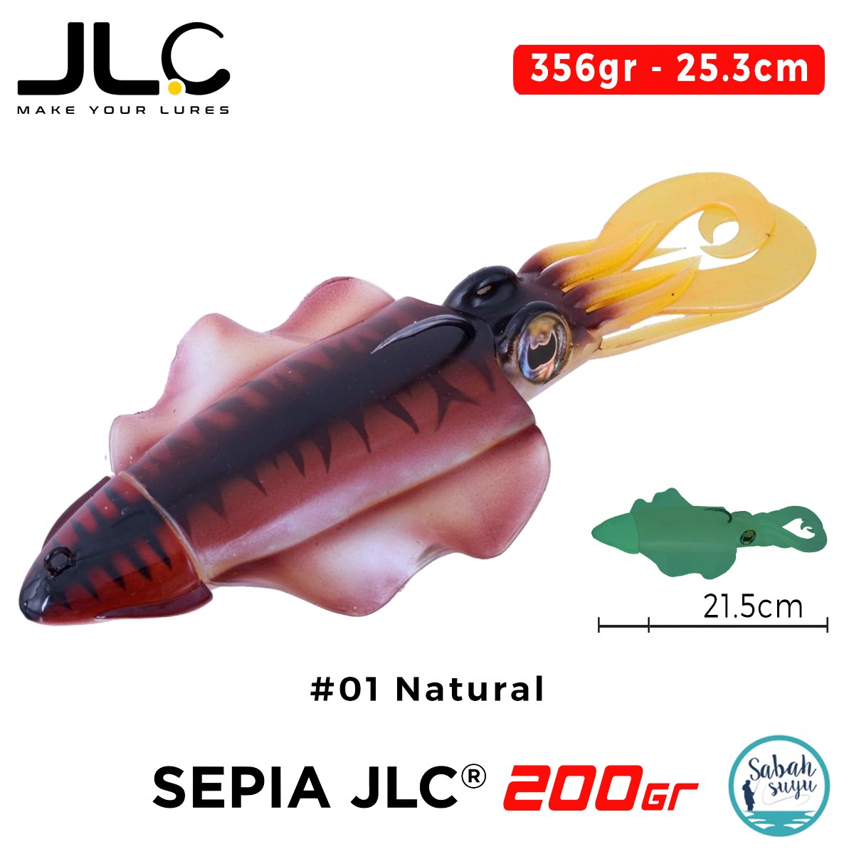 JLC Sepia 200 Set 356gr 25.3cm #01 Natural Silikon Sübye