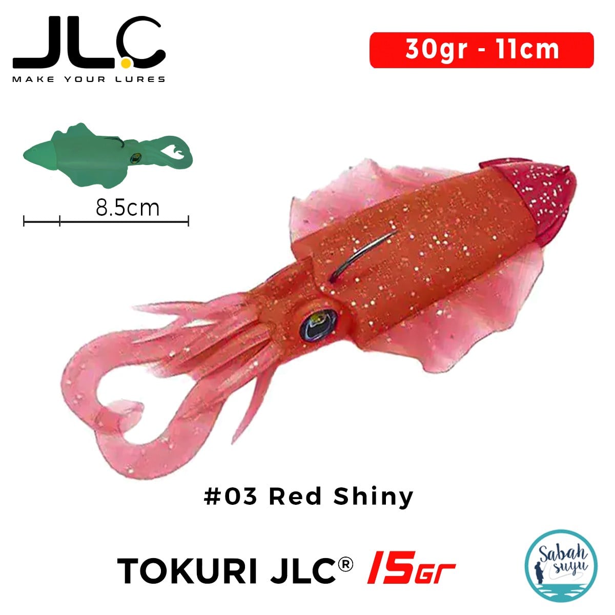 JLC Tokuri 15 Set 30gr 11cm #03 Red Shiny Silikon Sübye