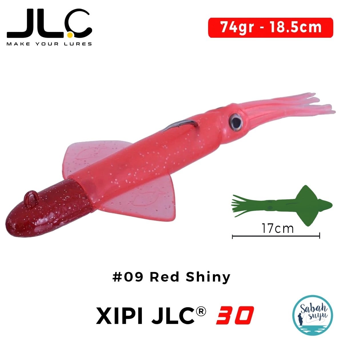 JLC Xipi 30 Set 74gr 18.5cm #09 Red Shiny Silikon Kalamar