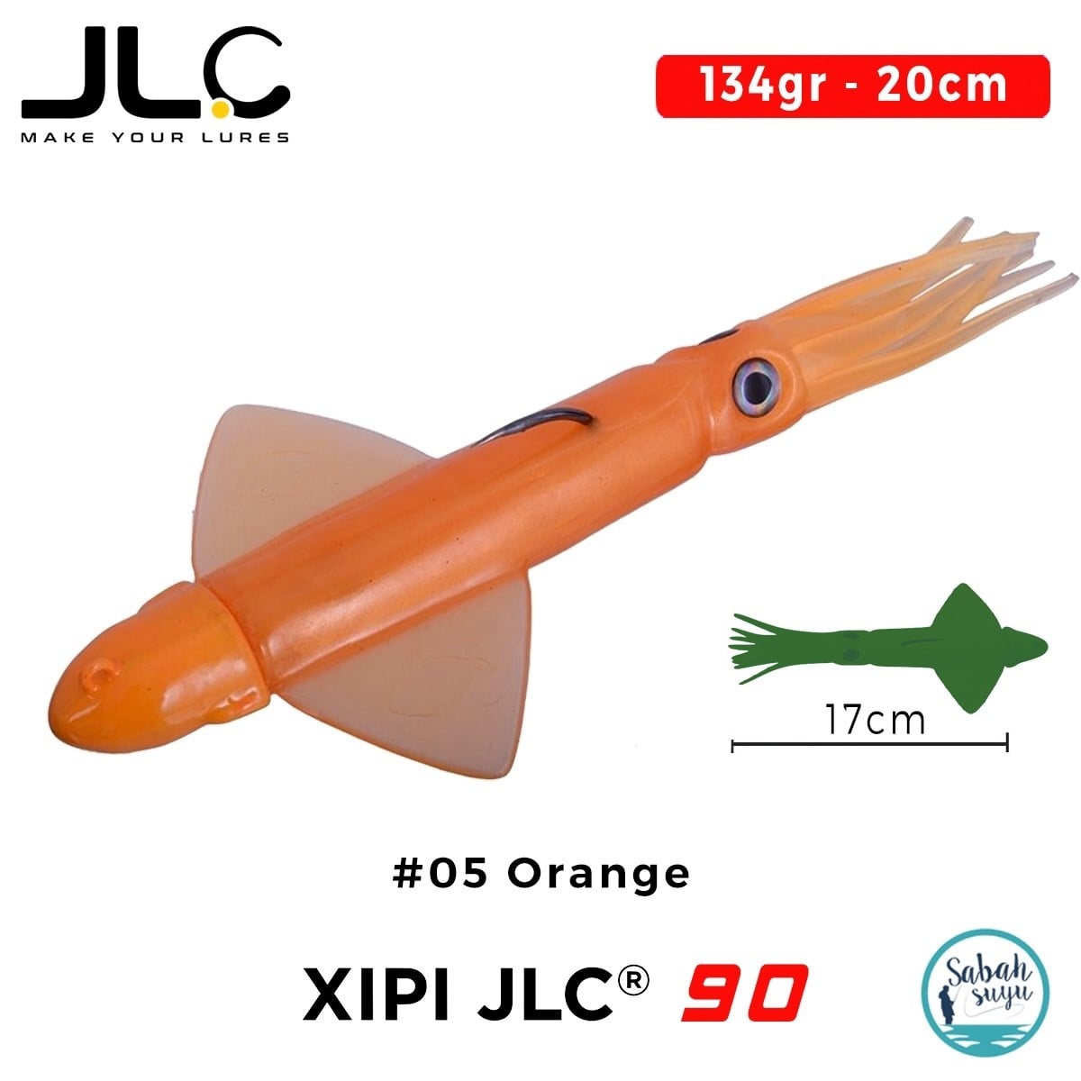 JLC Xipi 90 Set 134gr 20cm #05 Orange Silikon Kalamar