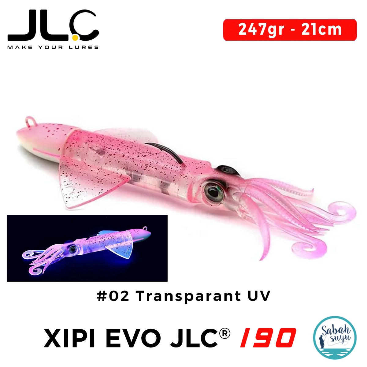 JLC Xipi Evo 190 Set 247gr 21cm #02 Transparant UV Silikon Kalamar