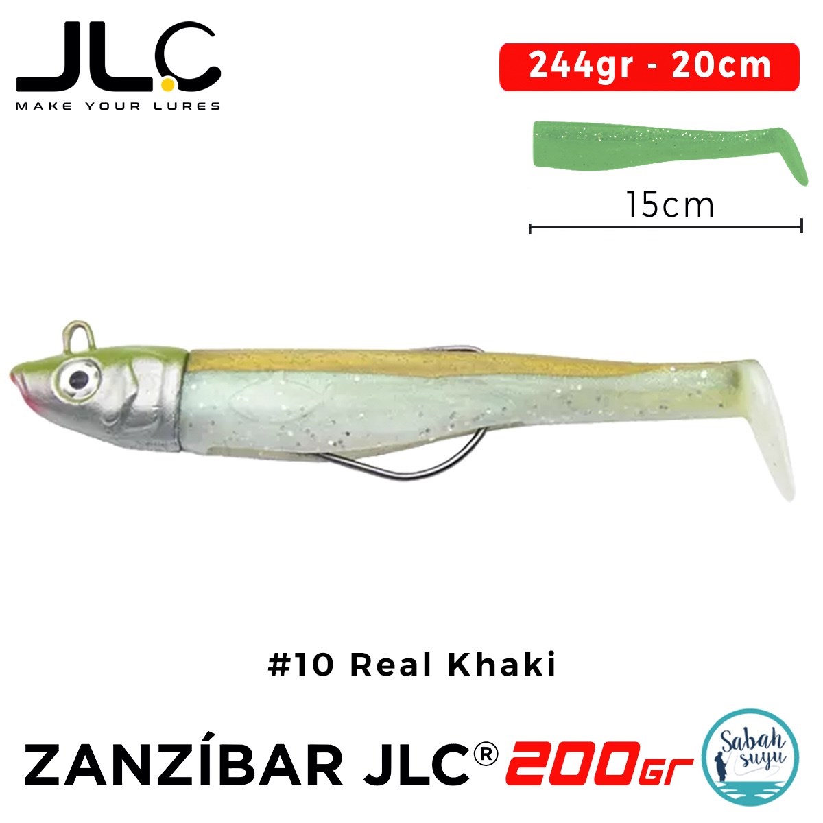 JLC Zanzibar 200 Set 244gr 20cm #10 Real Khaki Silikon Balık
