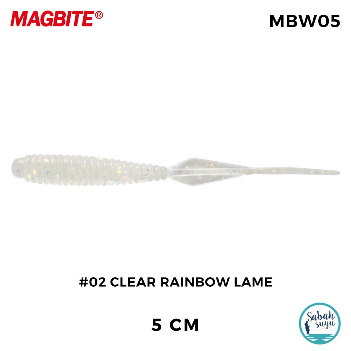 Magbite Booty Shake 5.0cm #02 Clear Rainbow Lame Kokulu Silikon Yem (8 Adet)