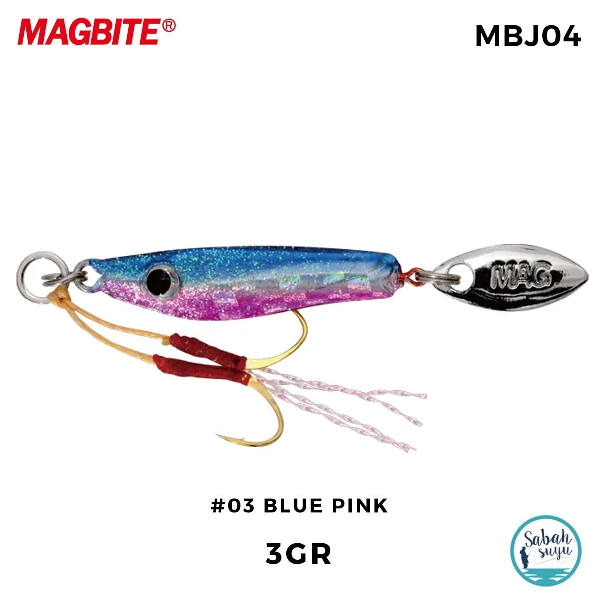 Magbite Chirimen Jig 3gr #03 Blue Pink