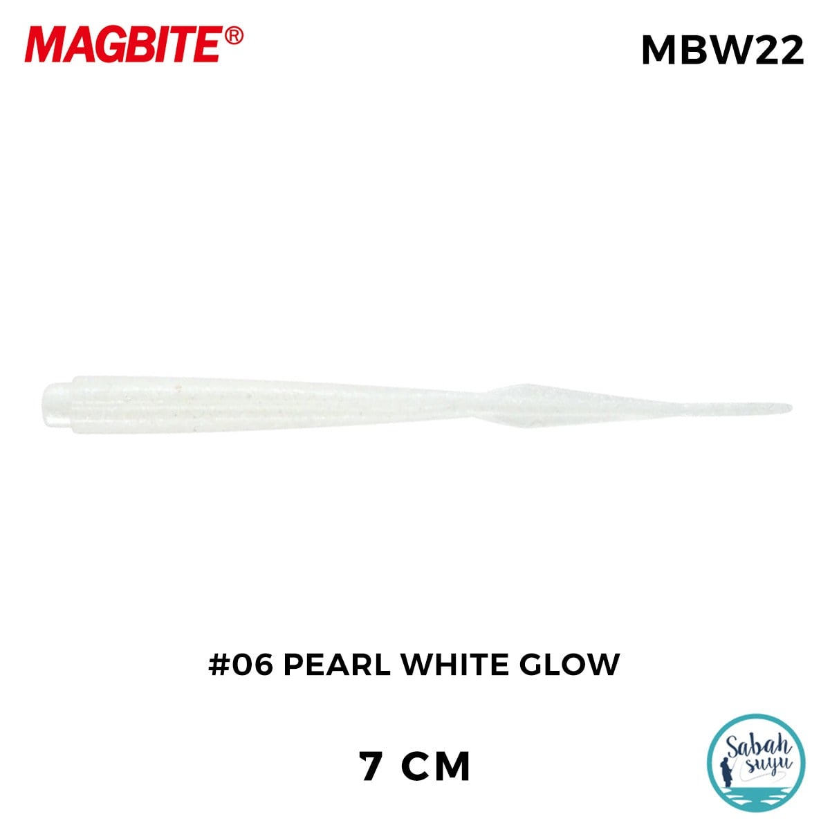 Magbite Jamming 7cm #06 Pearl White Glow Kokulu Silikon Yem (7 Adet)