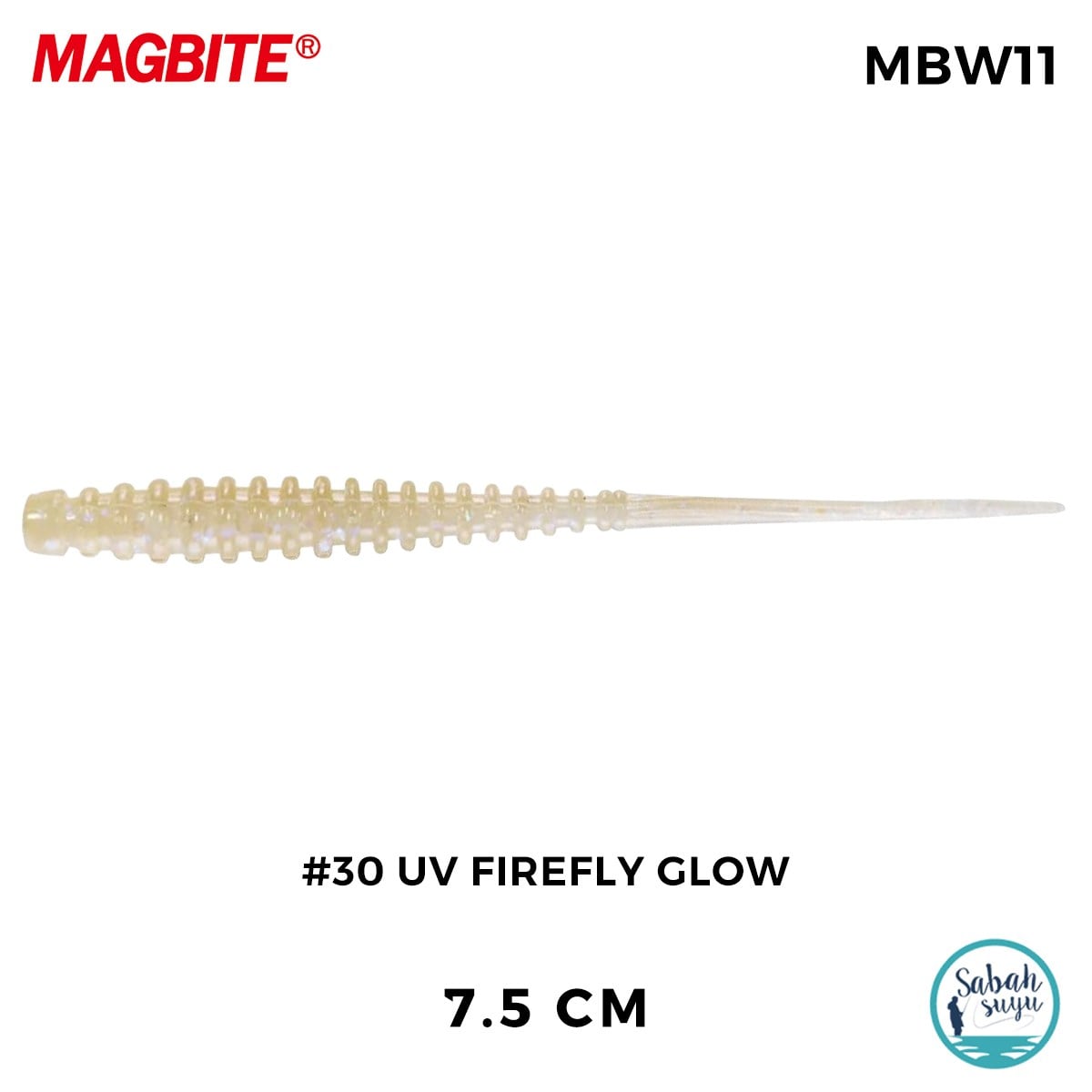 Magbite Tai Rubber Booty Boost 7.5cm #30 UV Firefly Glow Kokulu Silikon Yem (6 Adet)