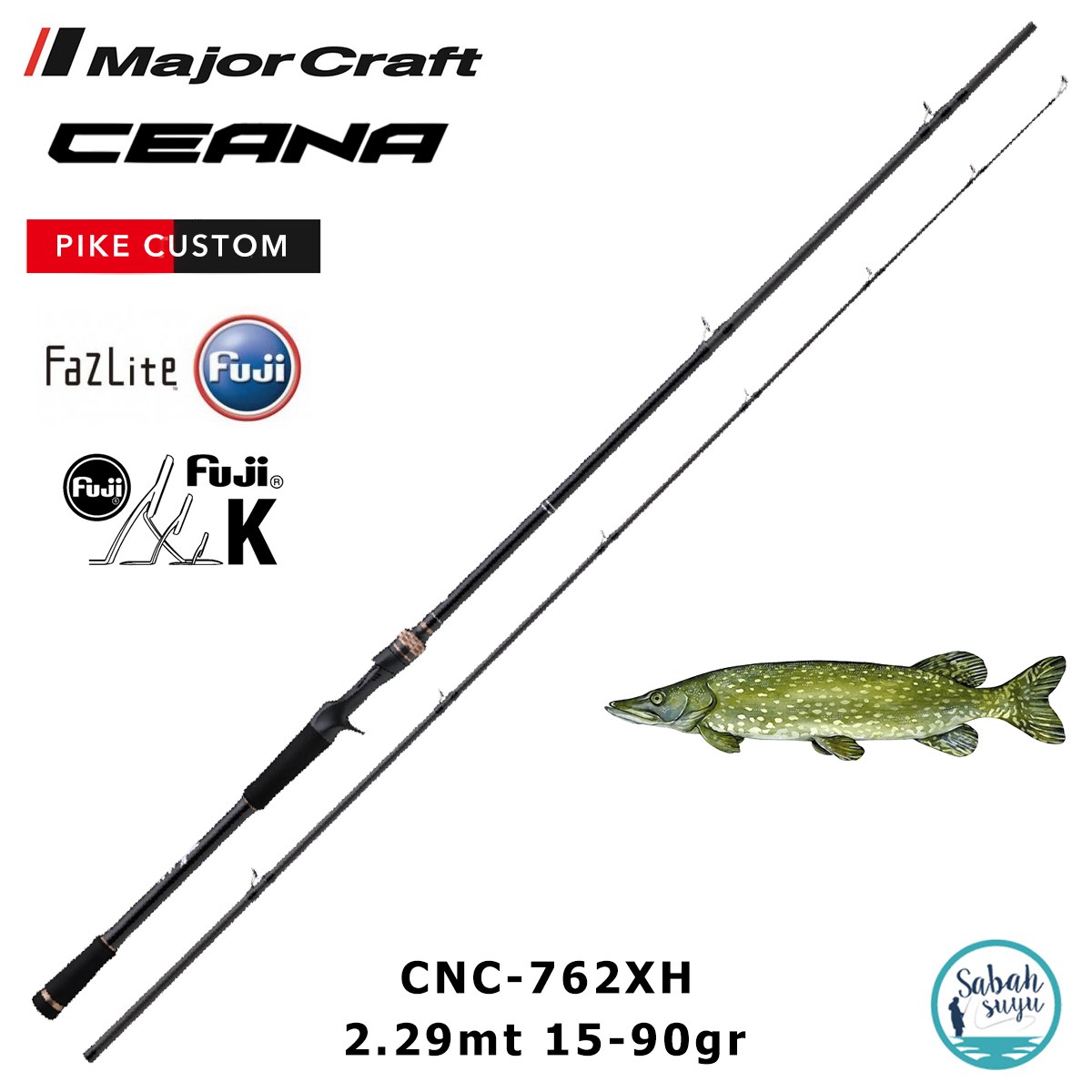 Major Craft Ceana CNC-762XH Pike Custom 2.29mt 15-90gr (2P) Tetikli Spin Kamış