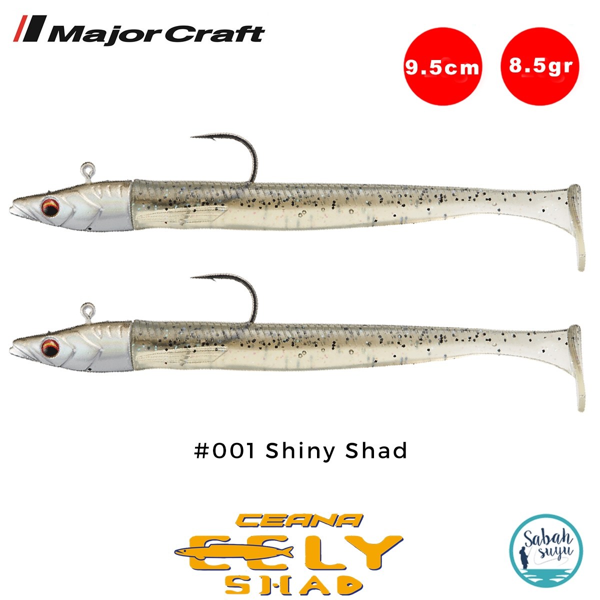Major Craft Ceana Eely Shad CES-95 9.5cm 8.5gr Silikon Balık #001 Shiny Shad