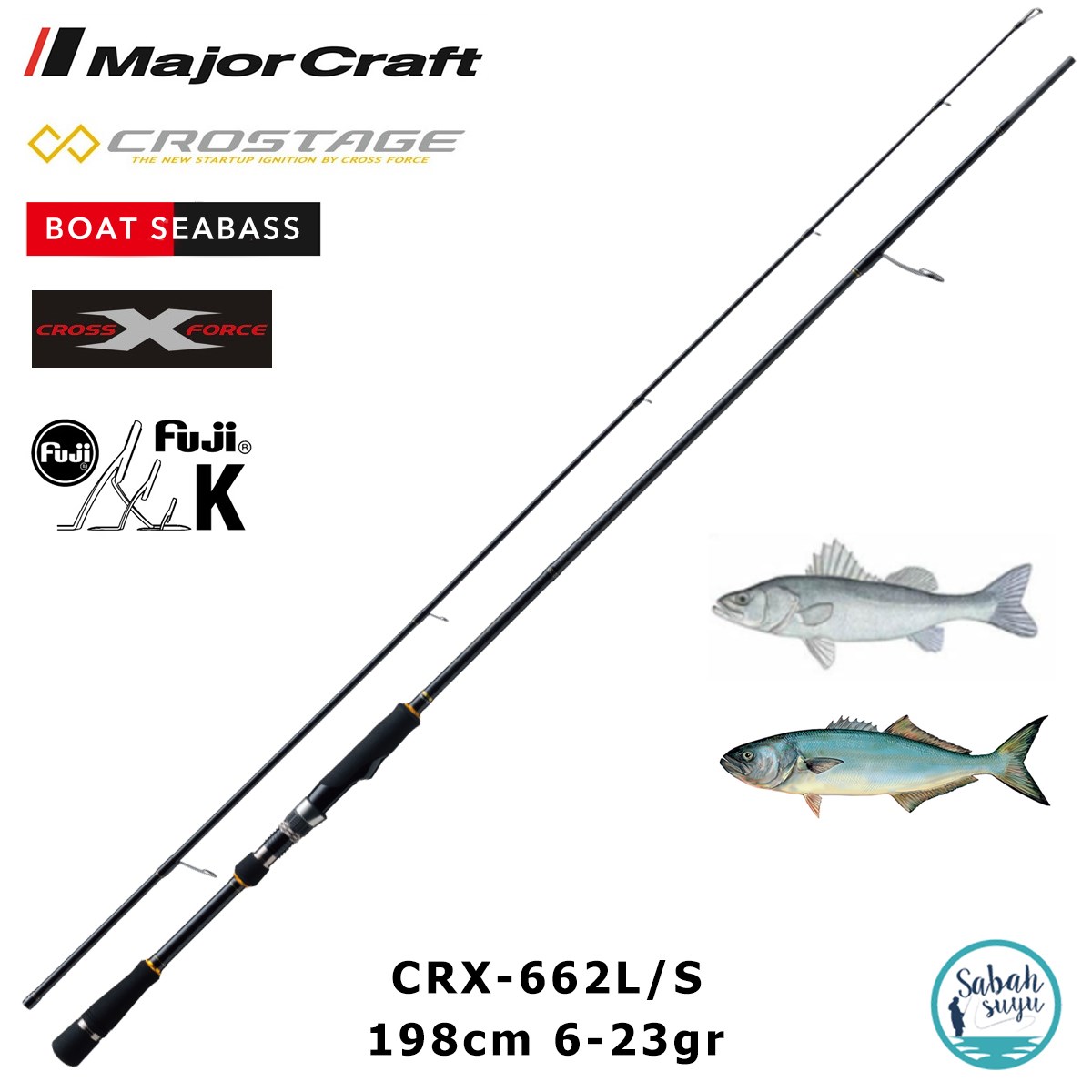 Major Craft Crostage CRX-662L/S Boat Seabass 198cm 6-23gr (2P) Spin Kamış