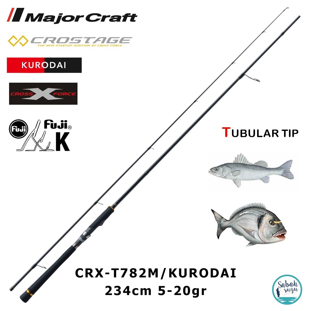 Major Craft Crostage CRX-T782M/Kurodai 234cm 5-20gr (2P) Light Spin Kamış