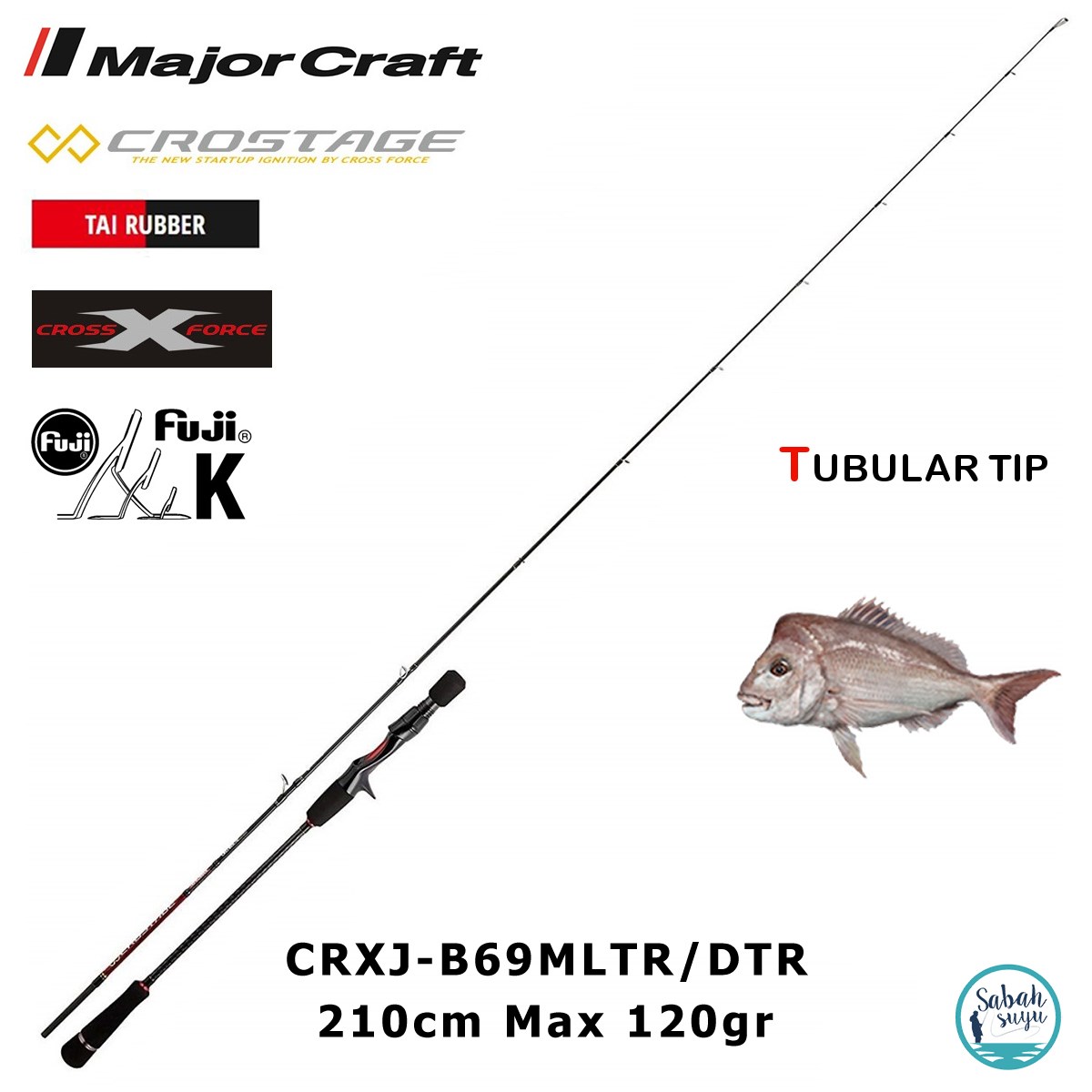 Major Craft Crostage CRXJ-B69MLTR/DTR 210cm Max 120gr (S2P) Tetikli Tai Rubber Kamış