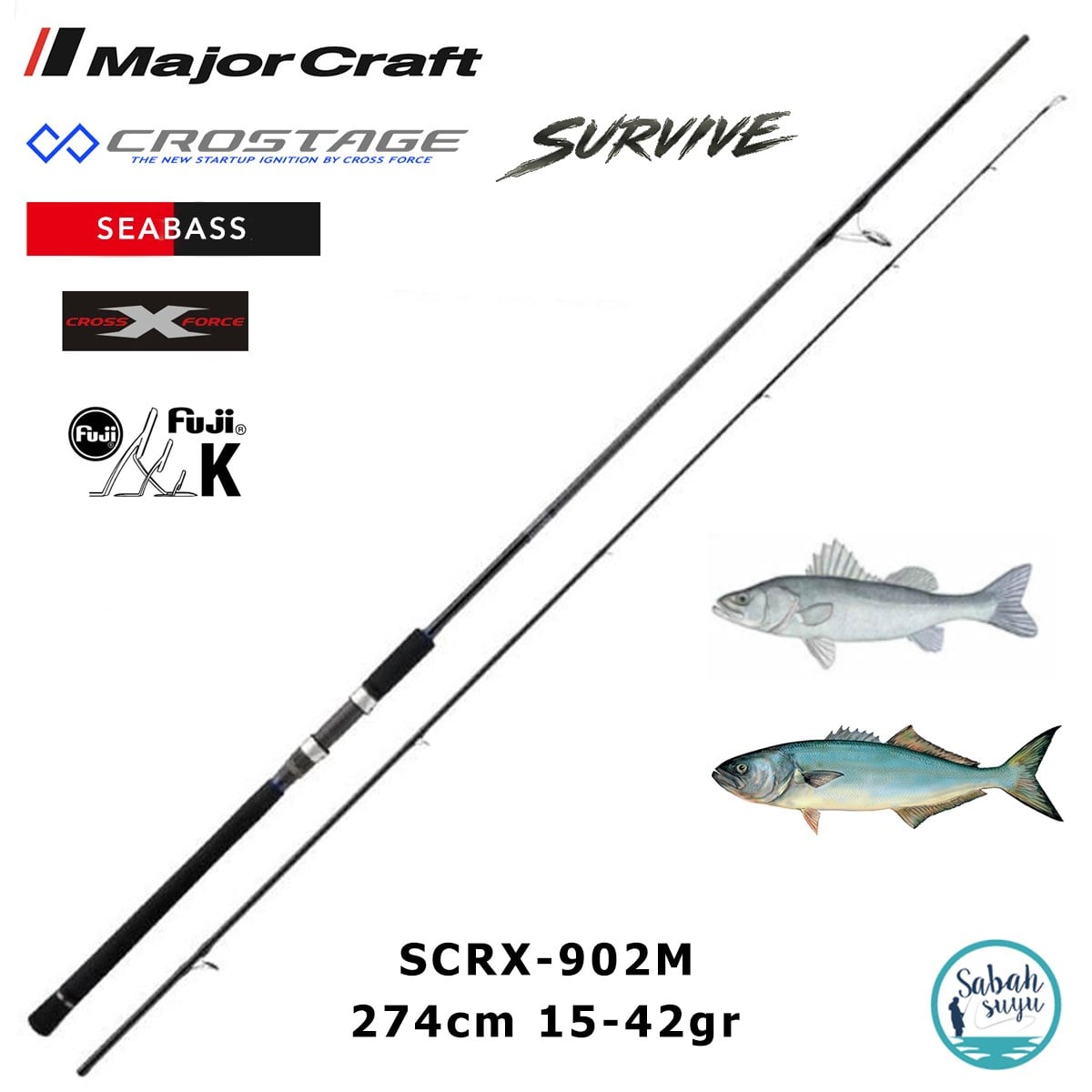 Major Craft Crostage Survive SCRX-902M Seabass 2.74mt 15-42gr (2P) Spin Kamış