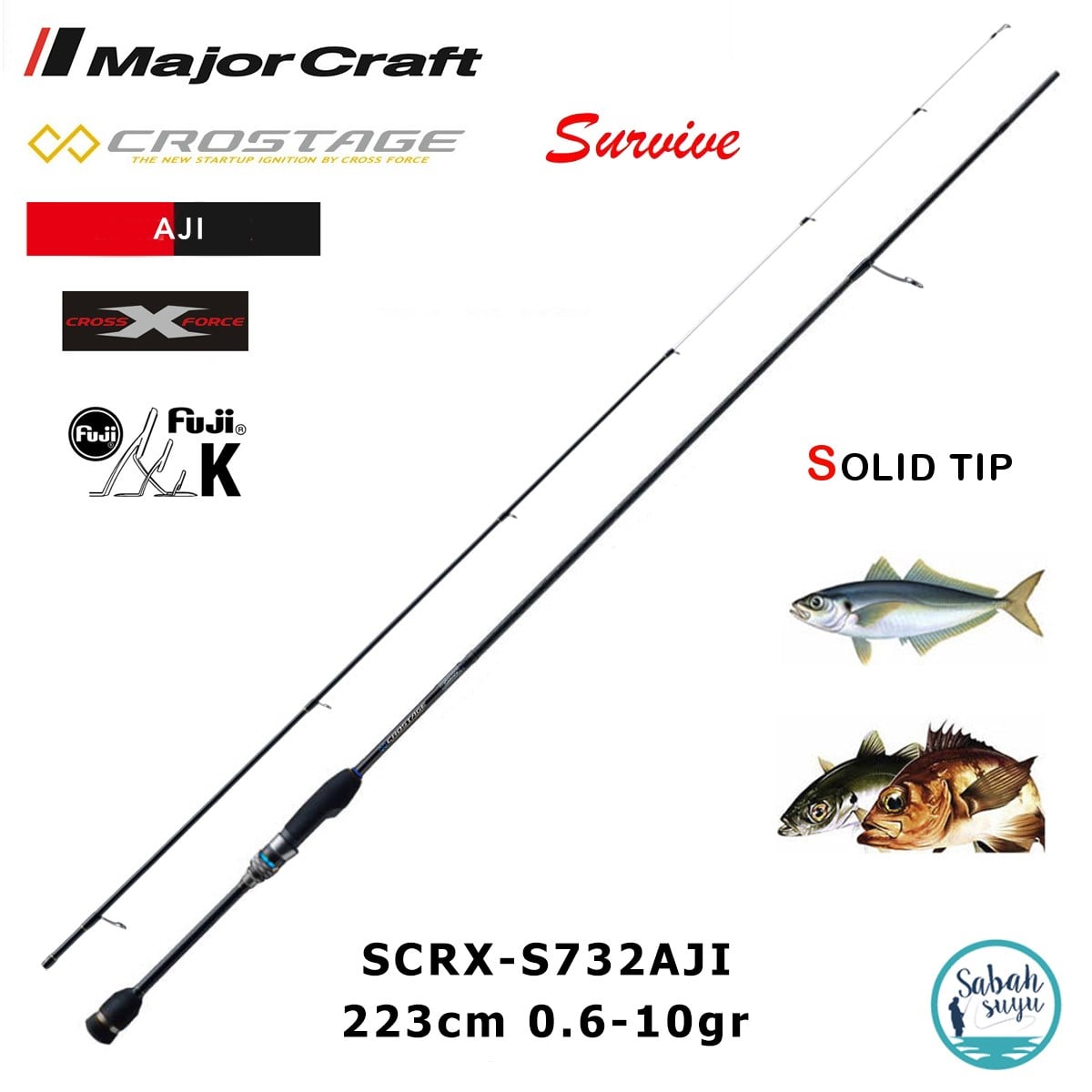 Major Craft Crostage Survive SCRX-S732AJI Solid 2.23mt 0.6-10gr (2P) LRF Kamış