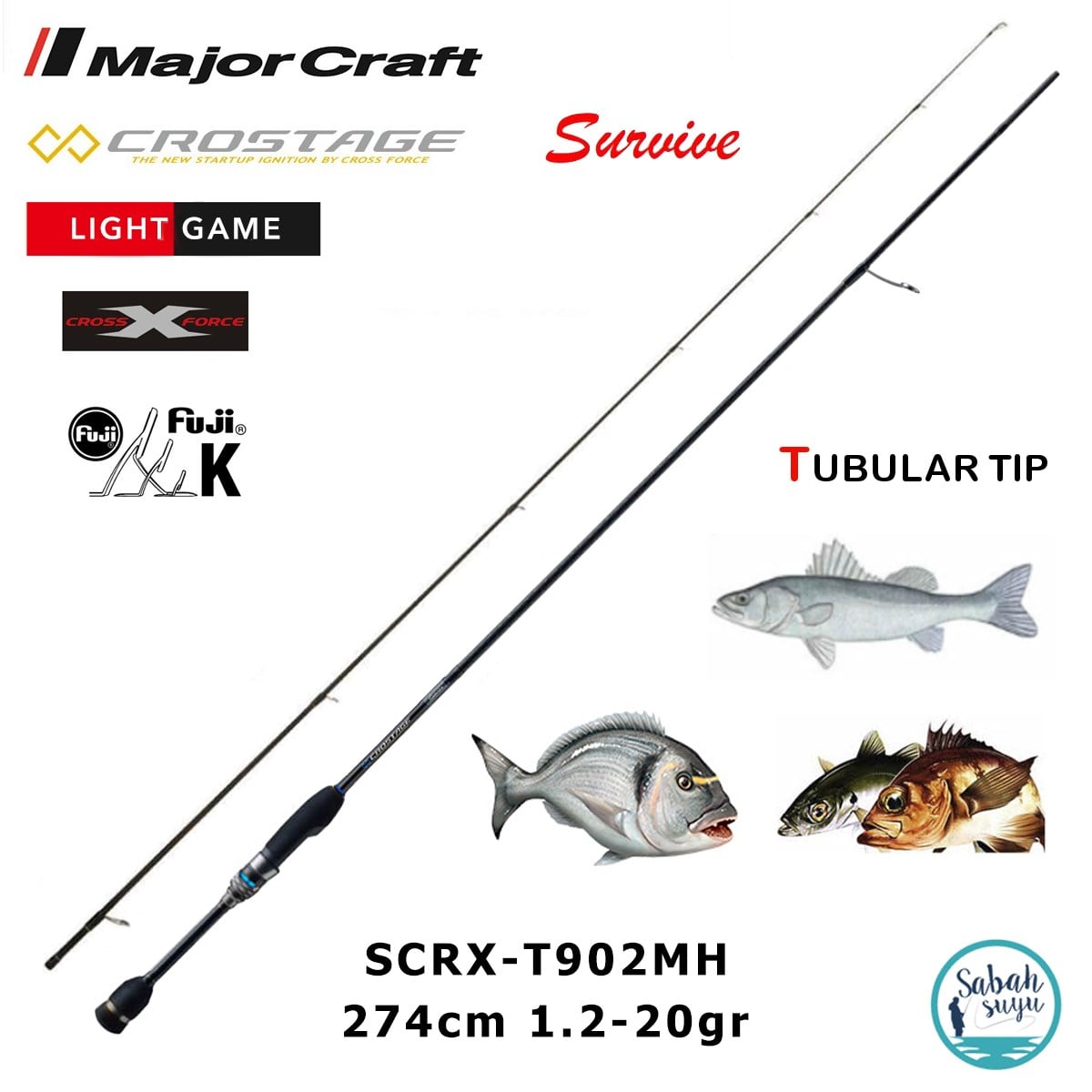 Major Craft Crostage Survive SCRX-T902MH Tubular 2.74mt 1.2-20gr (2P) LRF+Microjig Kamış