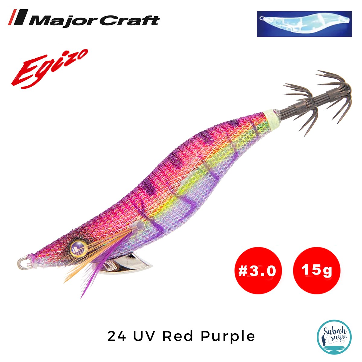 Major Craft Egi Sutte Kalamar Zokası EGZ-3.0 15gr #24 UV Red Purple