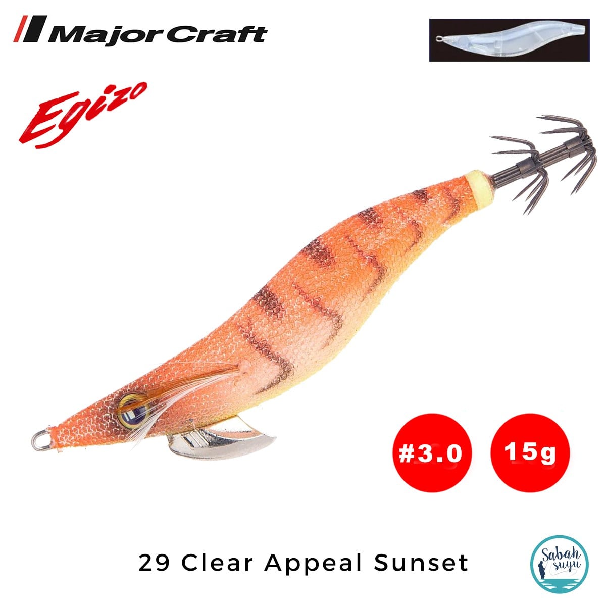 Major Craft Egi Sutte Kalamar Zokası EGZ-3.0 15gr #29 Clear Appeal Sunset