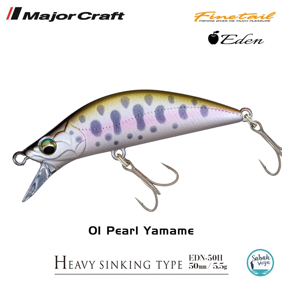 Major Craft Finetail Eden 50HS 5.5gr LRF Maket Balık # 01 Pearl Yamame