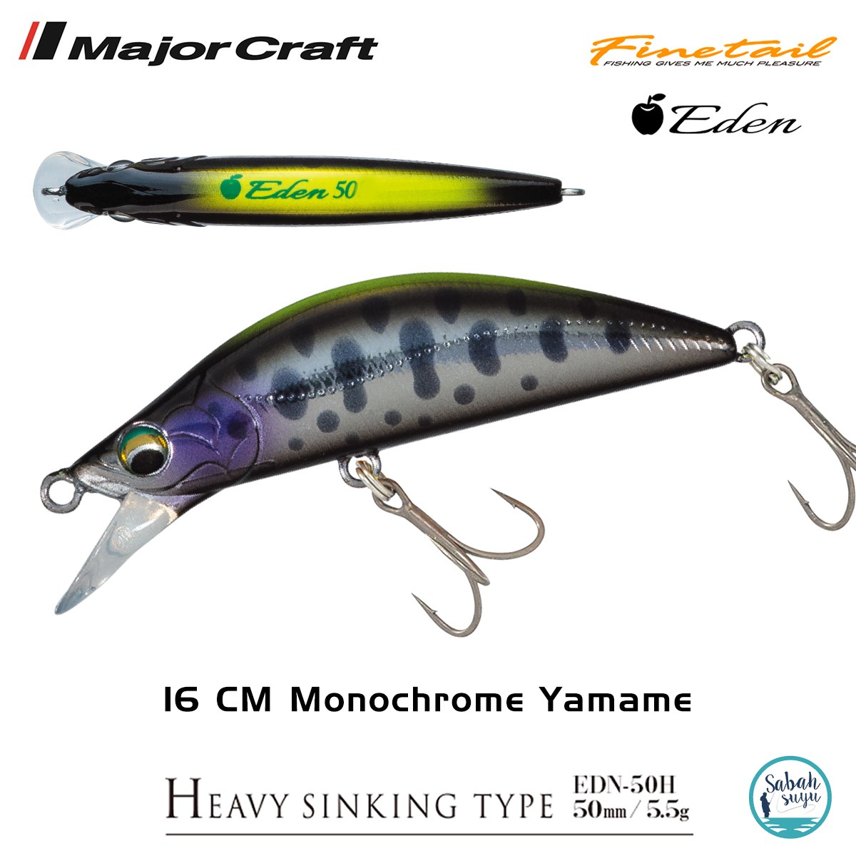 Major Craft Finetail Eden 50HS 5.5gr LRF Sahte Balık # 16 CM Monochrome Yamame