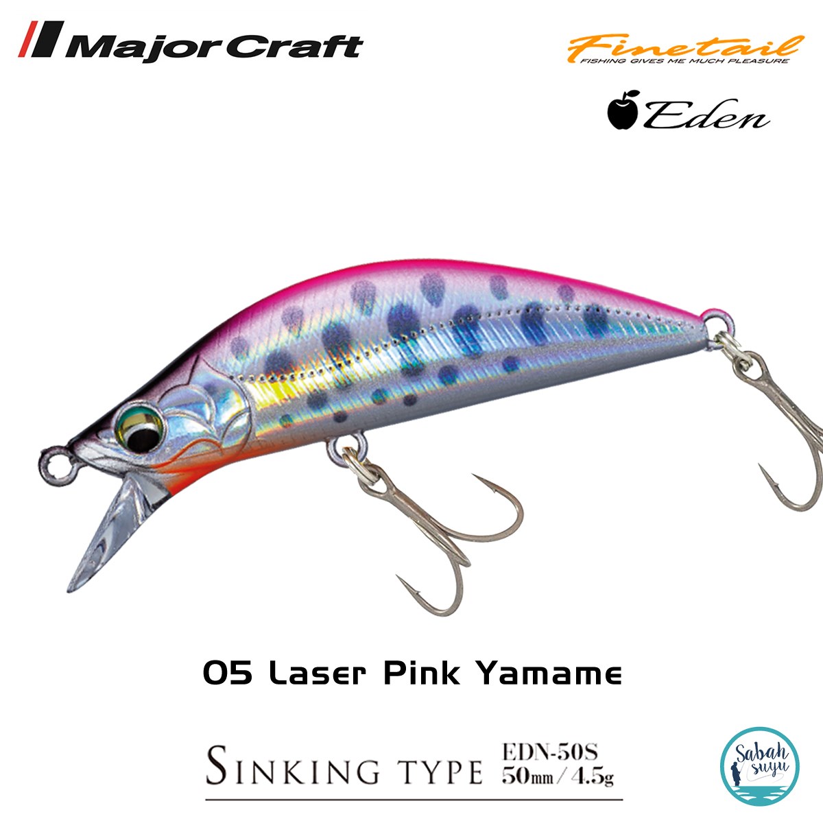 Major Craft Finetail Eden 50S 4.5gr LRF Sahte Balık # 05 Laser Pink Yamame