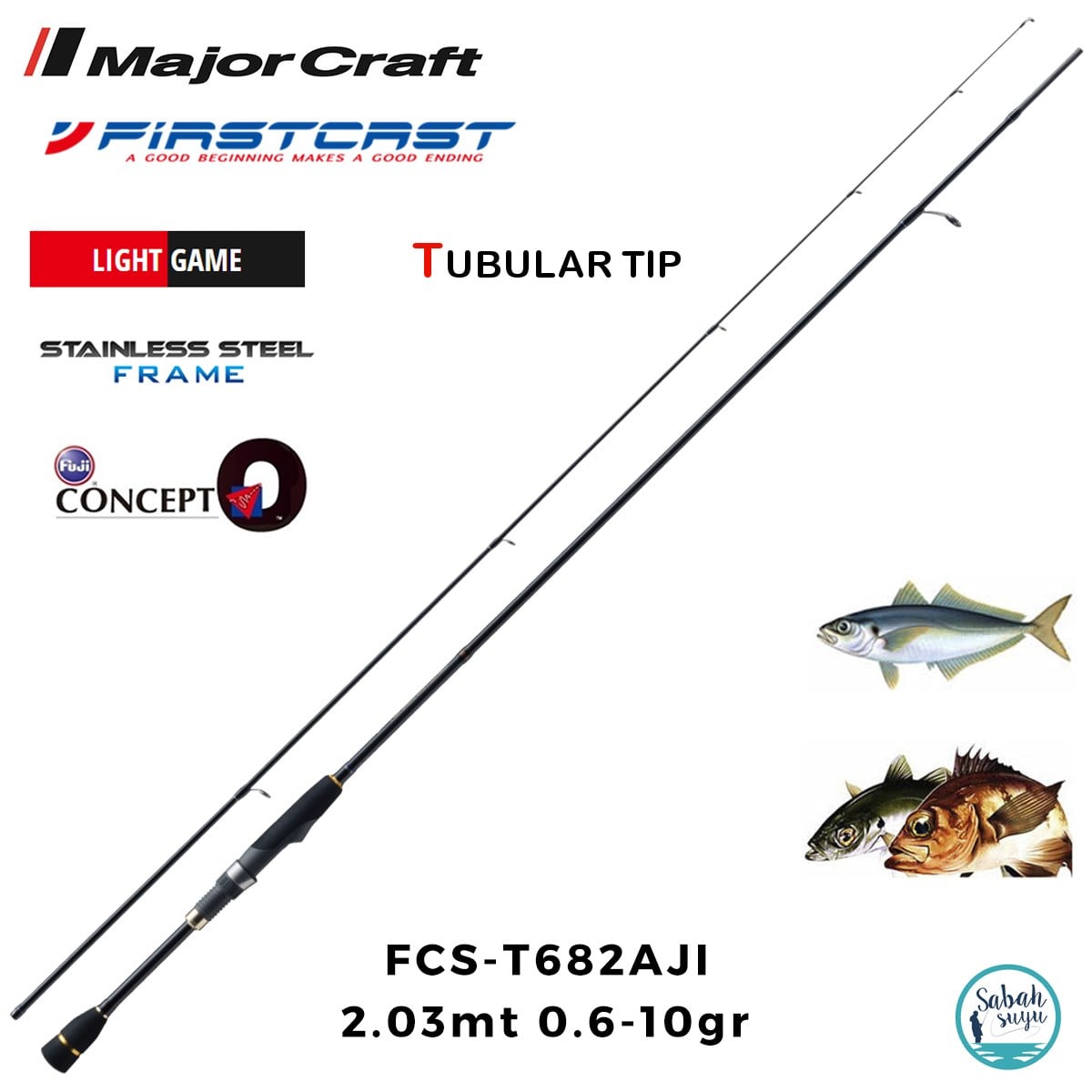 Major Craft Firstcast FCS-T682AJI Tubular 2.03mt 0.6-10gr (2P) LRF Kamış