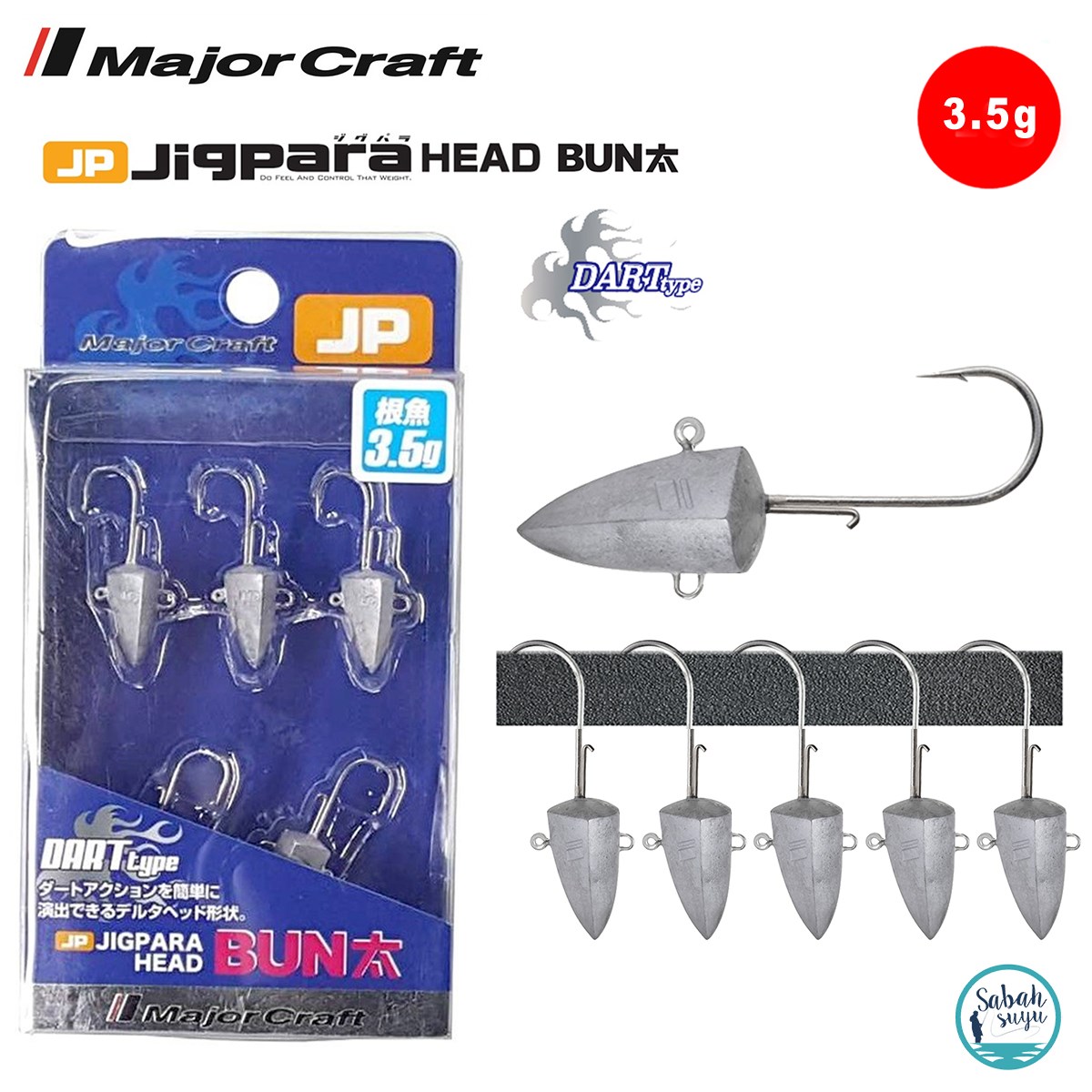 Major Craft Jigpara Head Bun JPBU-DART 3.5gr #6