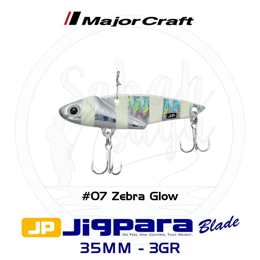 Major Craft Jigpara JPB-35 Blade Vibrasyon Jig 35mm 3gr #07 Zebra Glow
