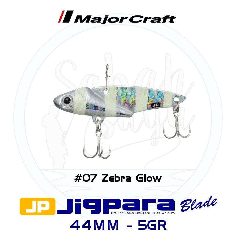 Major Craft Jigpara JPB-44 Blade Vibrasyon Jig 44mm 5gr #07 Zebra Glow