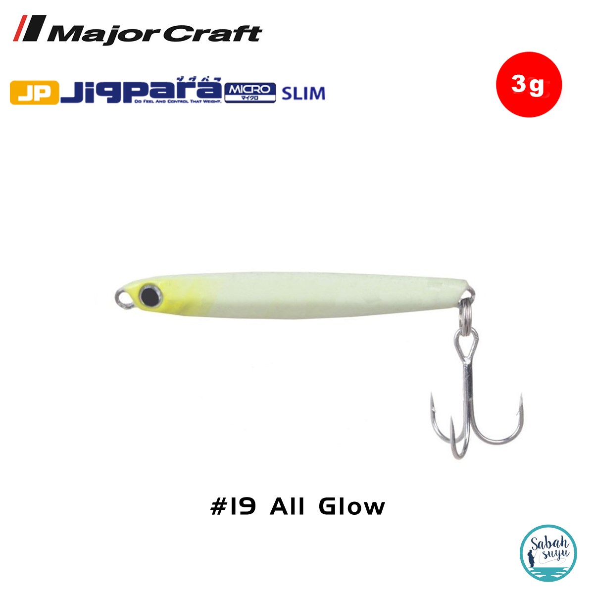 Major Craft Jigpara Micro Slim JPMSL-3gr 35mm #19 All Glow