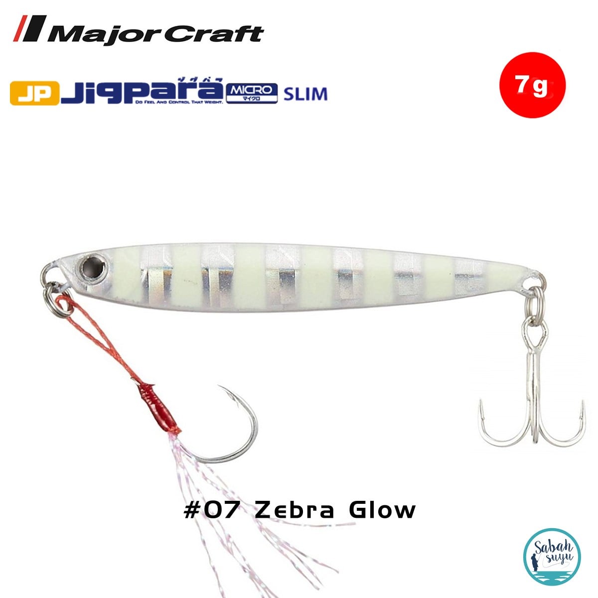 Major Craft Jigpara Micro Slim JPMSL-7gr 50mm #07 Zebra Glow