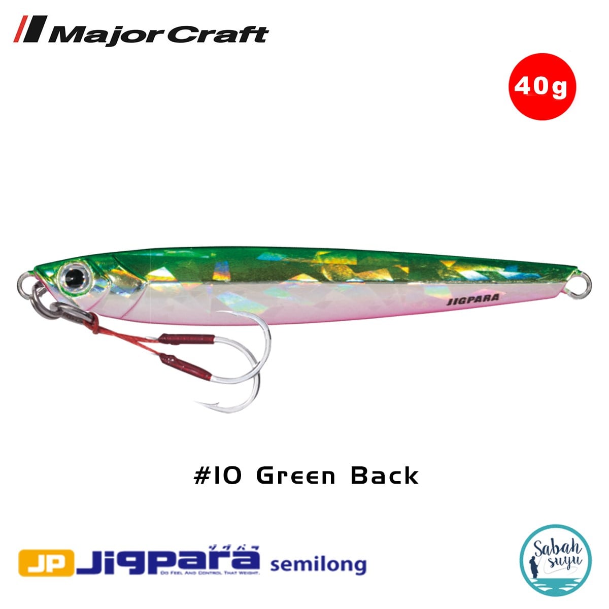 Major Craft Jigpara Semilong JPSL-40gr 100mm #10 Green Back