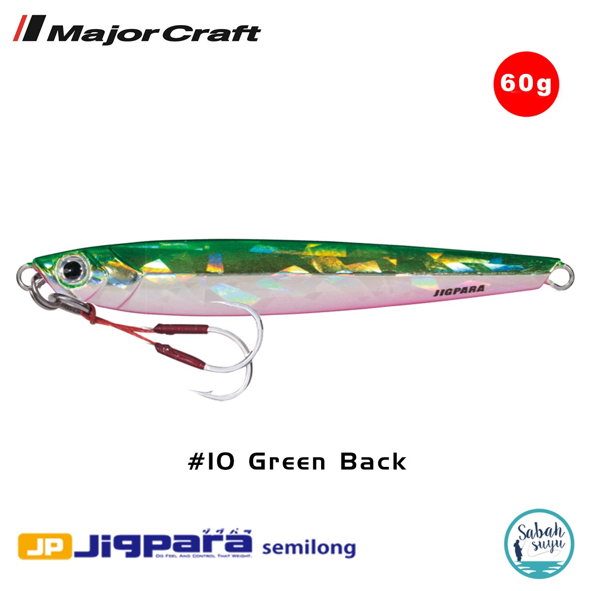 Major Craft Jigpara Semilong JPSL-60gr 120mm #10 Green Back