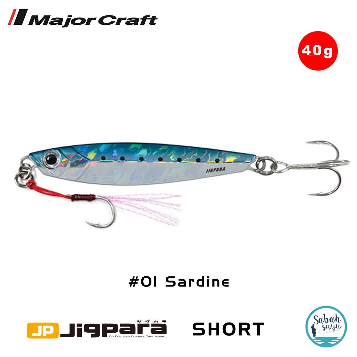 Major Craft Jigpara Short JPS-40gr 80mm #01 Iwashi