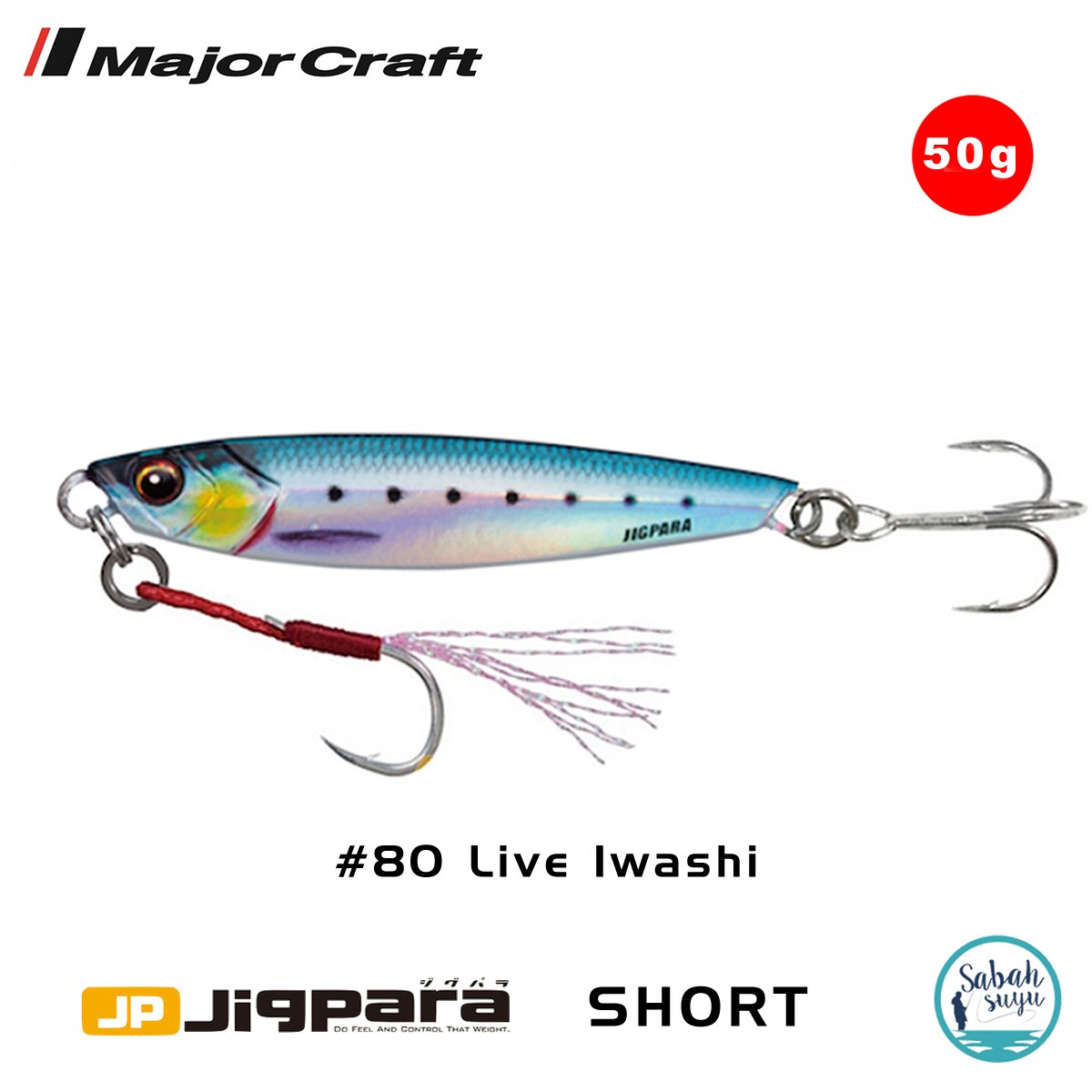 Major Craft Jigpara Short JPS-50gr 85mm #80 Live Iwashi