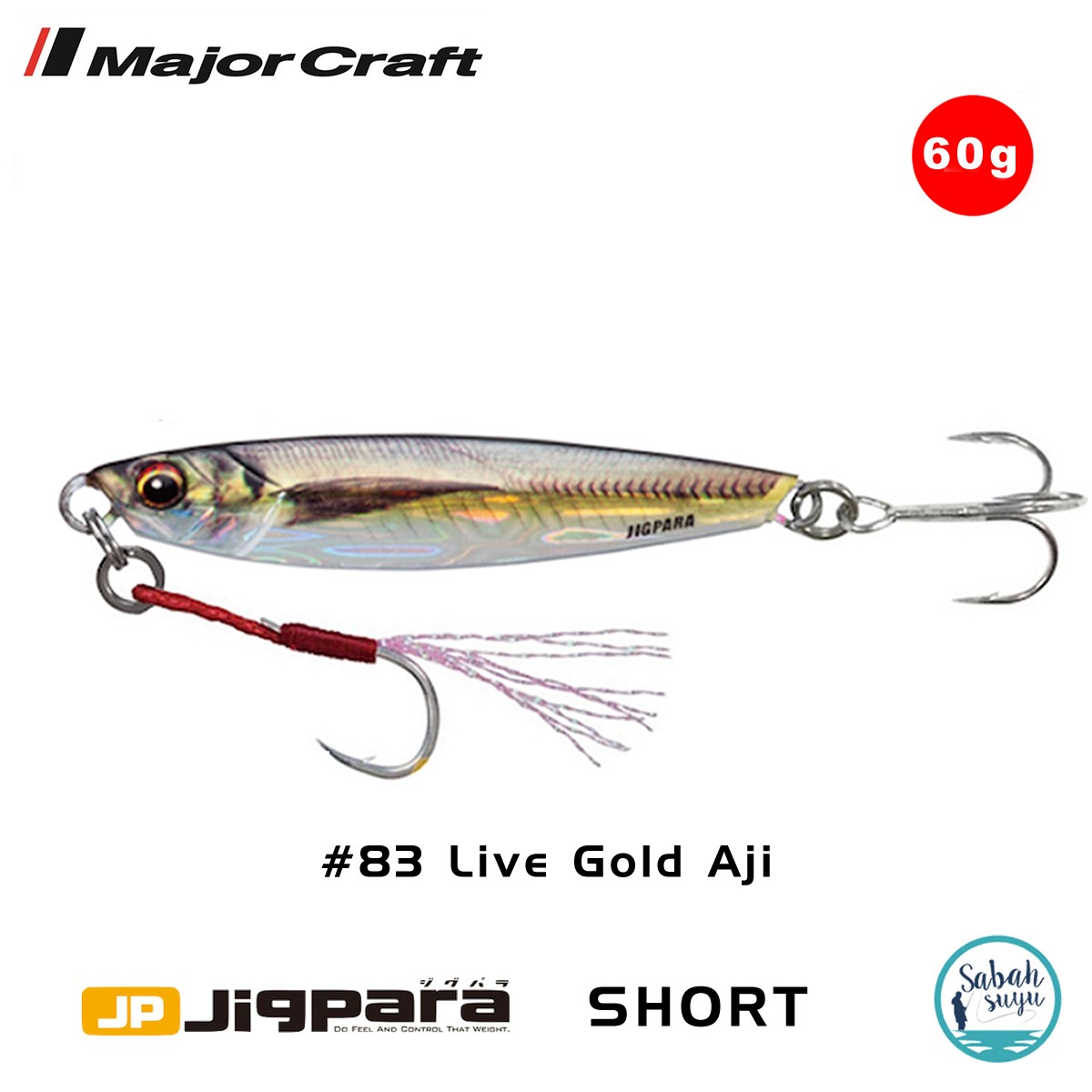Major Craft Jigpara Short JPS-60gr 90mm #83 Live Gold Aji