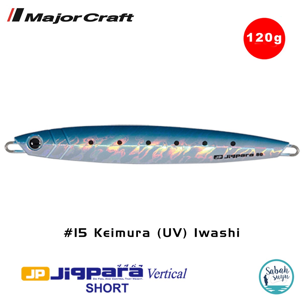 Major Craft Jigpara Vertical Short JPV-120gr 135mm #15 Keimura Sardine