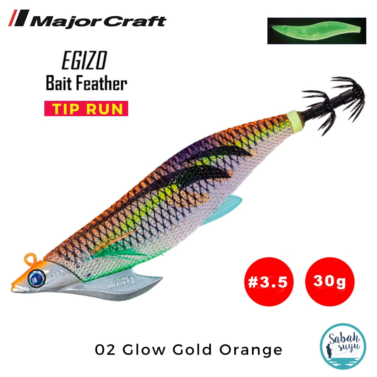 Major Craft Kalamar Zokası EBFT-3.5 30gr #02 Glow Gold Orange