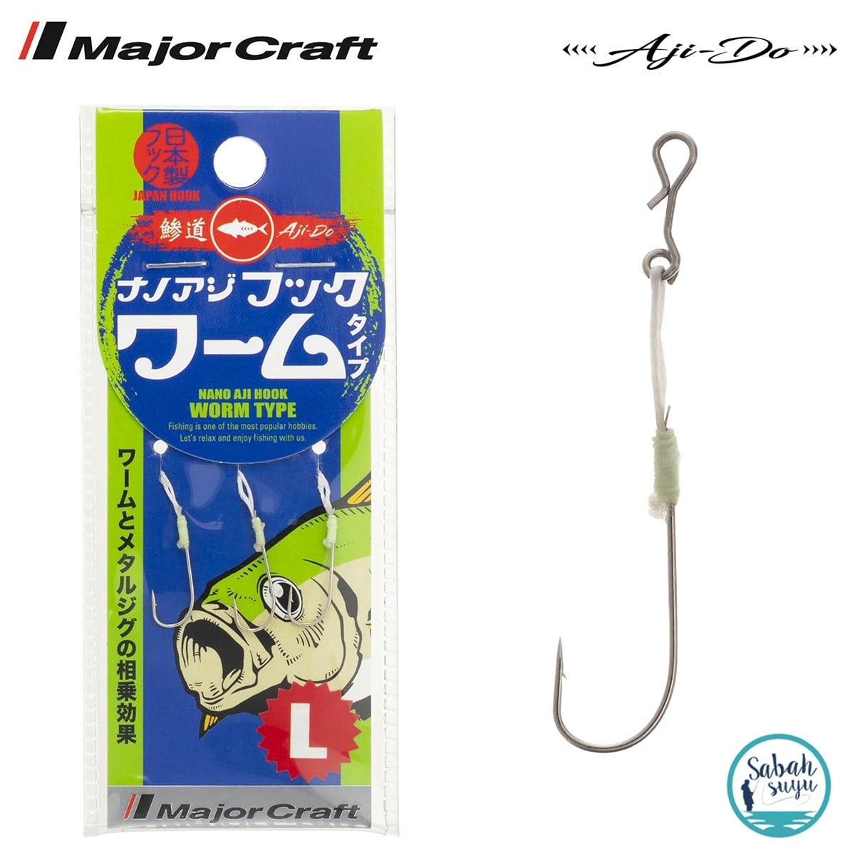 Major Craft NanoAji Asist İğne #L Worm Type (3 Adet)