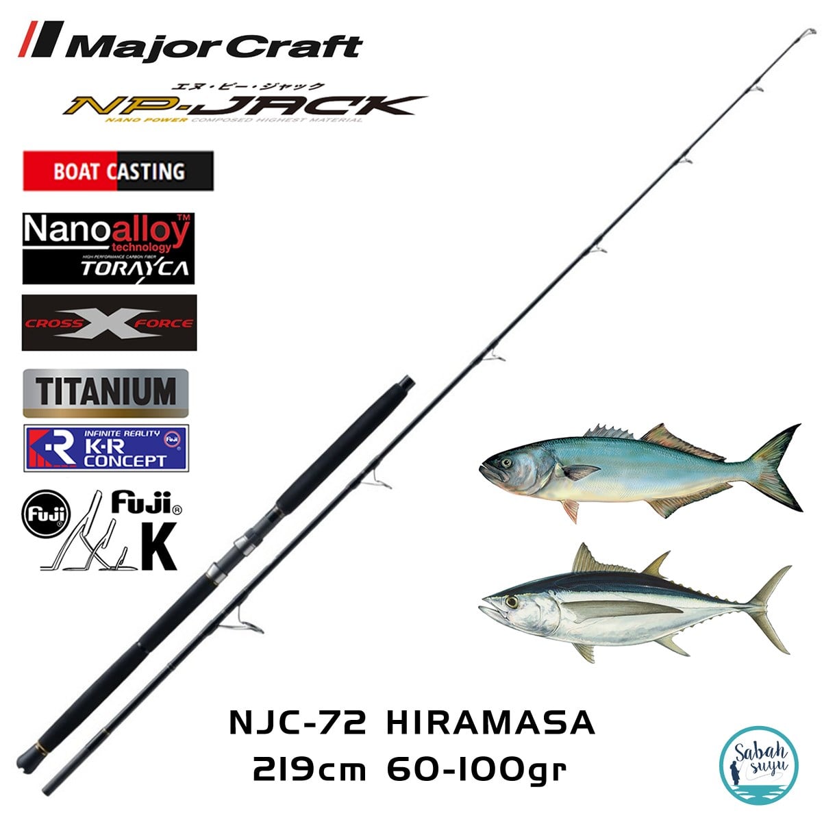 Major Craft NP-Jack NJC-72HIRAMASA 219cm 60-100gr (S2P) Offshore Casting Big Game Kamış