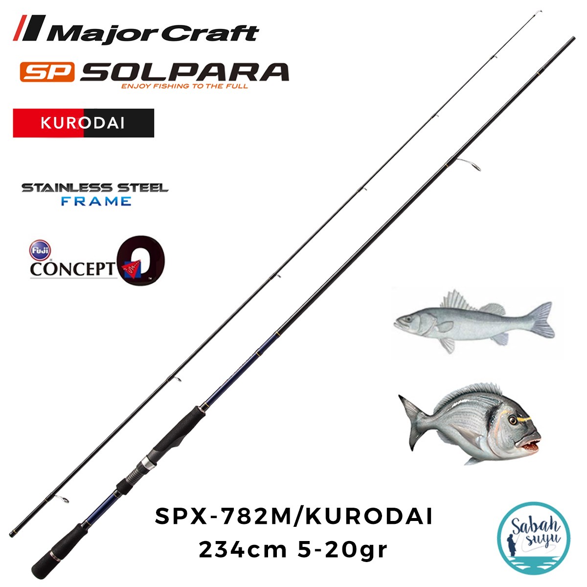 Major Craft Solpara SPX-782M/Kurodai 234cm 5-20gr (2P) Spin Kamış