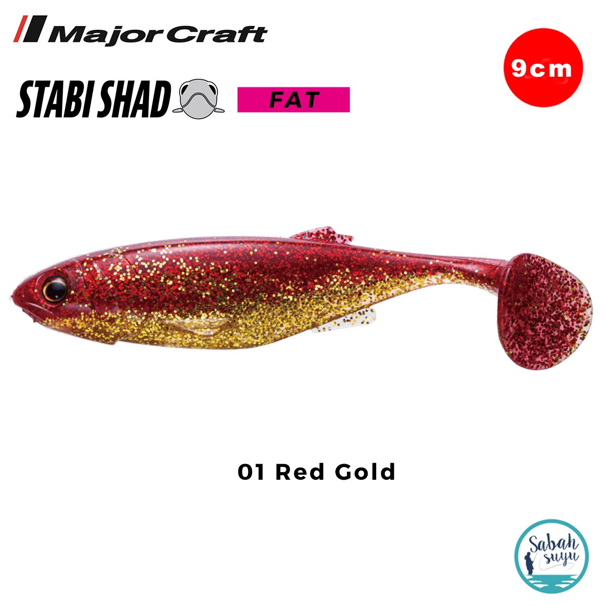 Major Craft Stabi Shad Fat 9cm Silikon Balık #01 Red Gold