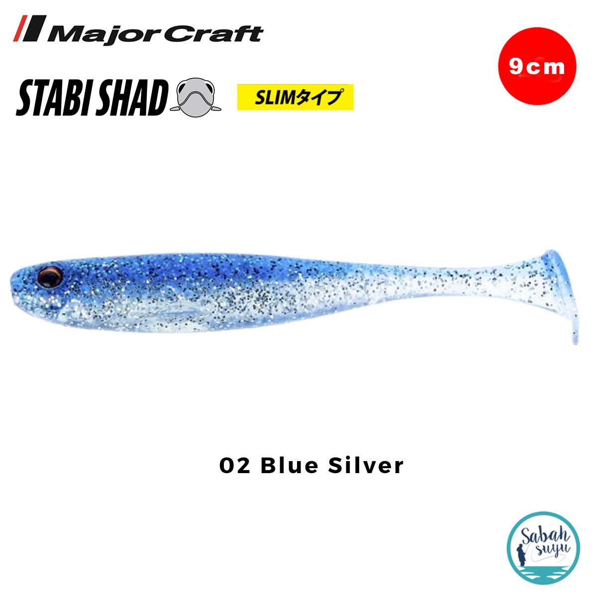 Major Craft Stabi Shad Slim 9cm Silikon Balık #02 Blue Silver