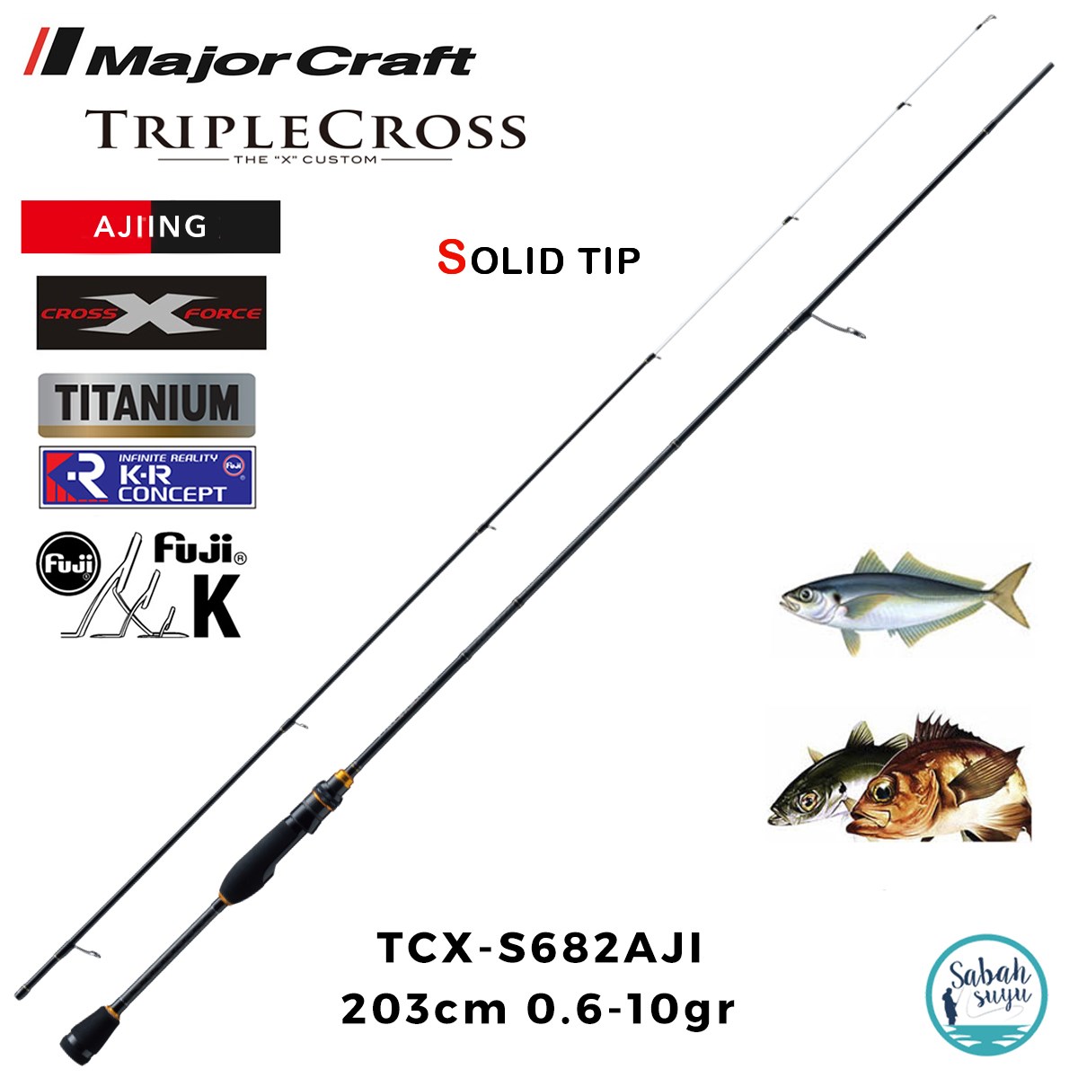 Major Craft Triple Cross TCX-S682AJI Solid 2.03cmt 0.6-10gr (2P) LRF Kamış
