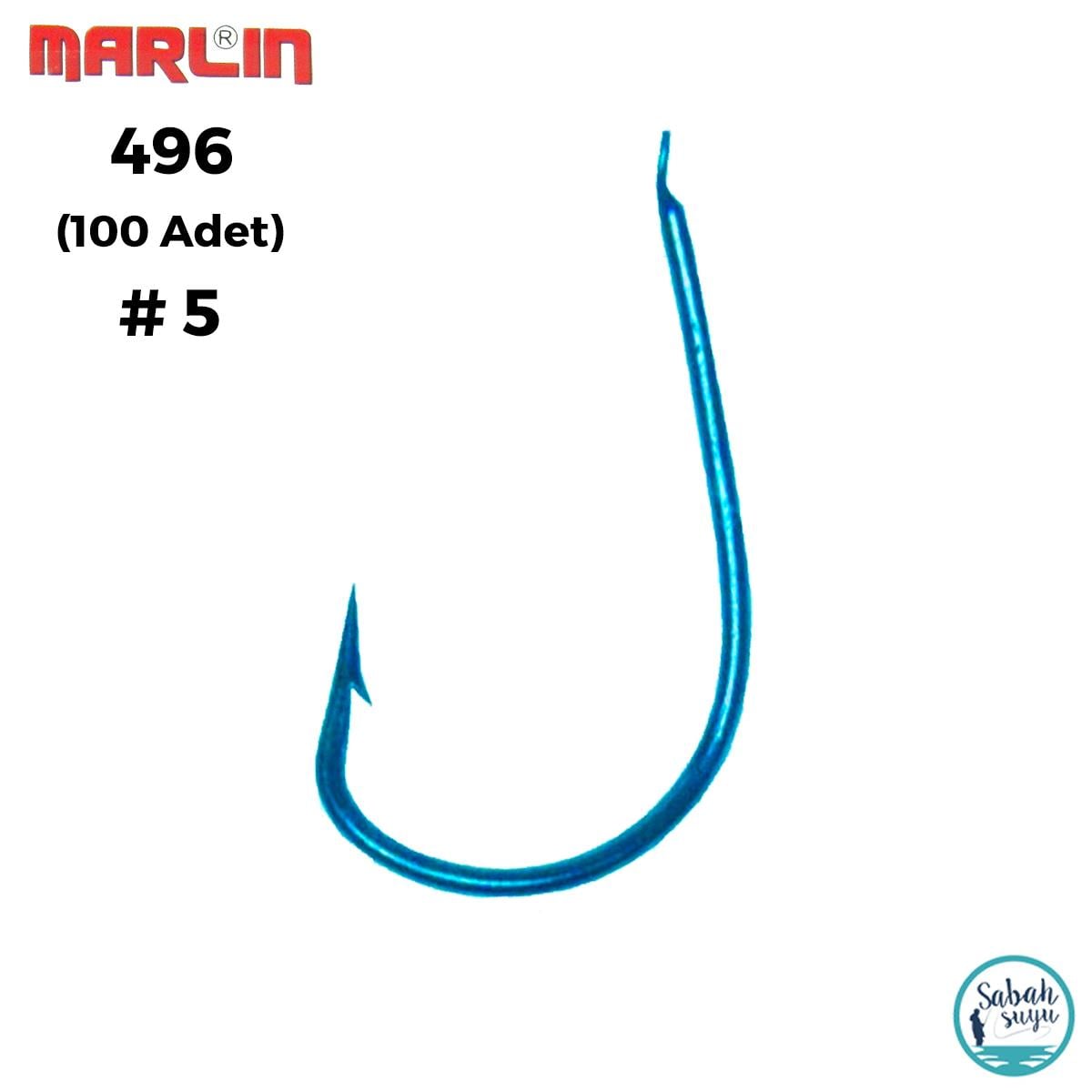 Marlin 496 Çapraz Tekli Olta İğnesi Mavi # 5 (100 adet)