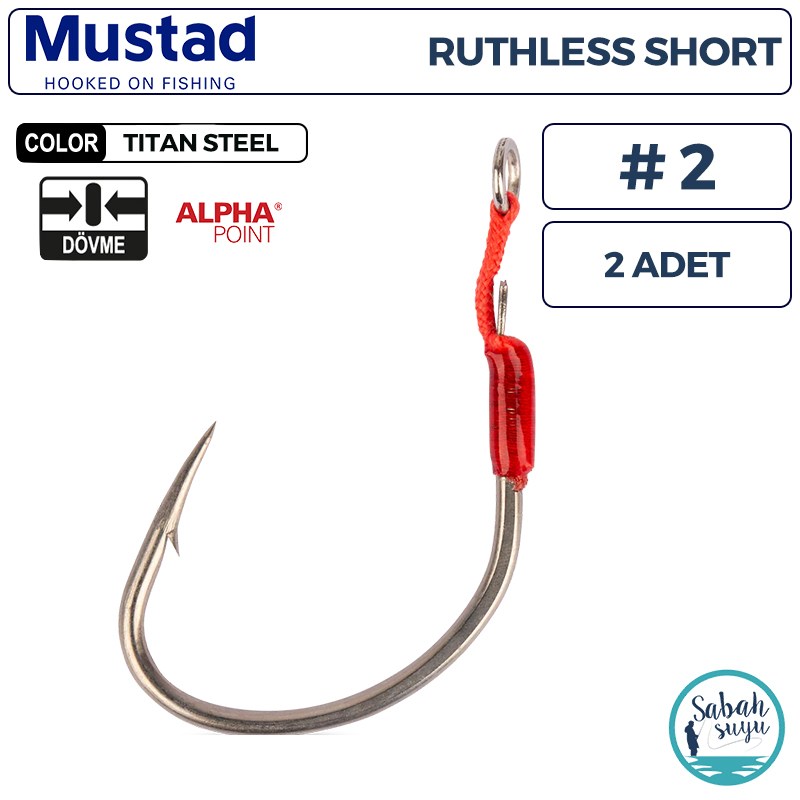 Mustad AS5 AP Ruthless Short Tekli Asist İğne TS #2 (2 Adet)